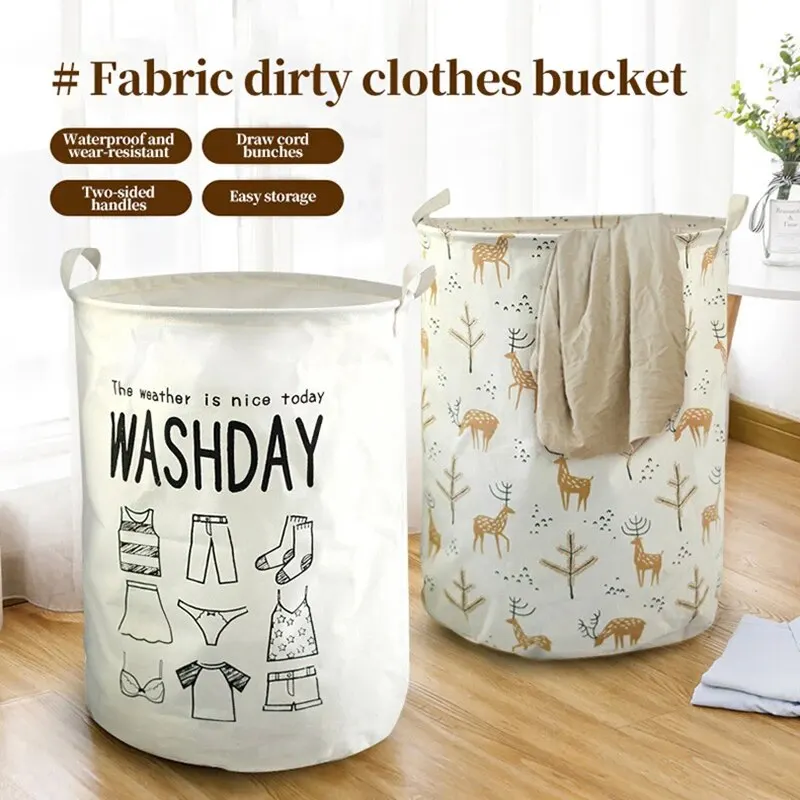 Storage Basket Storage Bucket Baby Clothes Storage Basket Cloth Hamper Fabric Hamper Sundries Basket Washing Basket