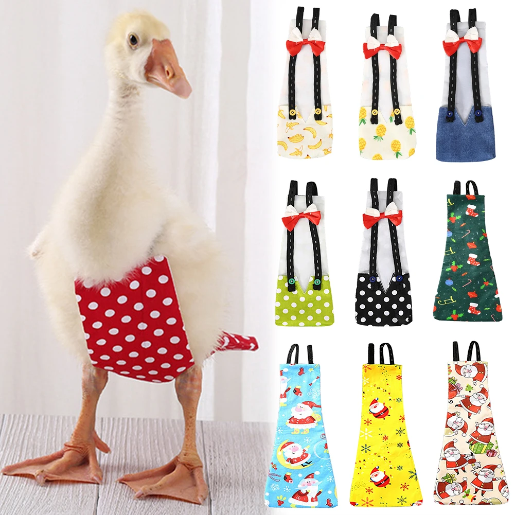 S/M/L Farm Pet Goose Diaper Hen Chicken Duck Poultry Diaper Cloth Reusable Washable Costume Diaper with Bow Knot Goose Supplies