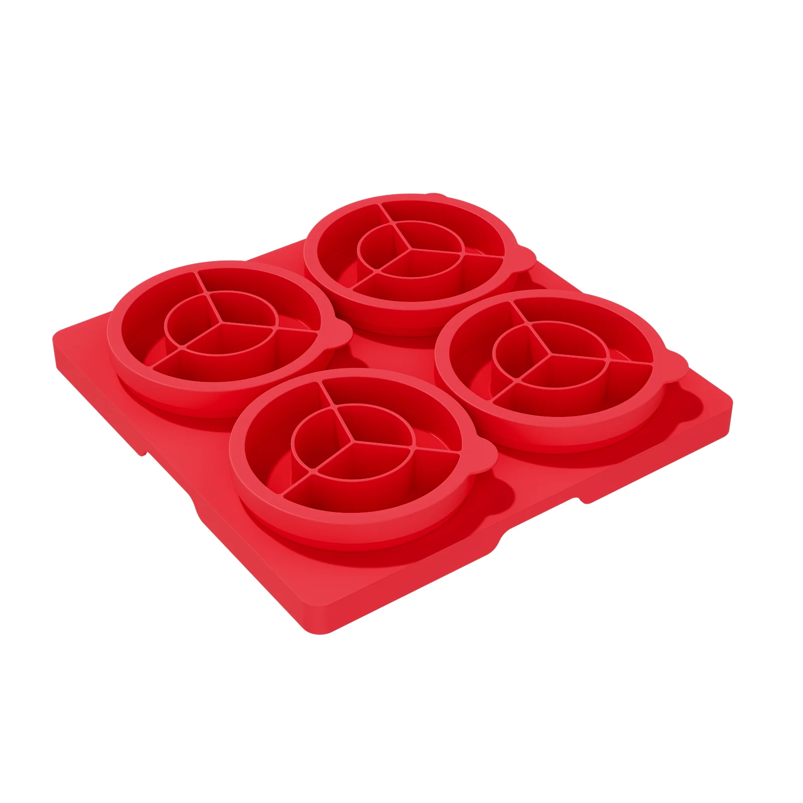 

4-in-1 Burger Press And Container For Perfect, Easy Burgers, Red Silicone, 35 Cm, Dishwasher Safe