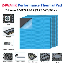 24W/MK GPU CPU Thermal Pad Heatsink Cooling Conductive Silicone Pad 80x40/100x100mm High Quality Thermal Pad thermal insulation