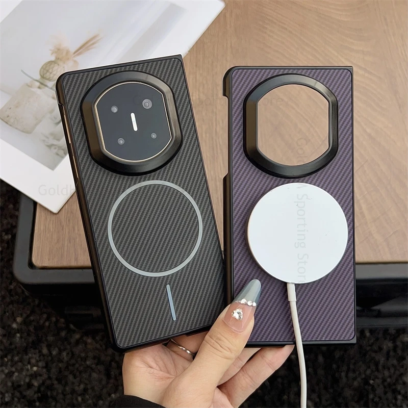 For Huawei Mate X7 5G Fiber Magnetic Phone For Magsafe Cases For Huawei Mate X7 Wireless Charging Tough Bumper PC Cover Mate X7