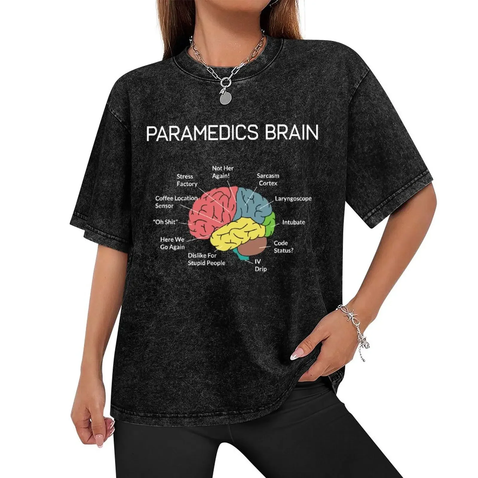 Paramedics Brain Funny EMS EMT Paramedic Thin White Line T-Shirt boys whites baggy shirts graphic t shirts mens funny t shirts