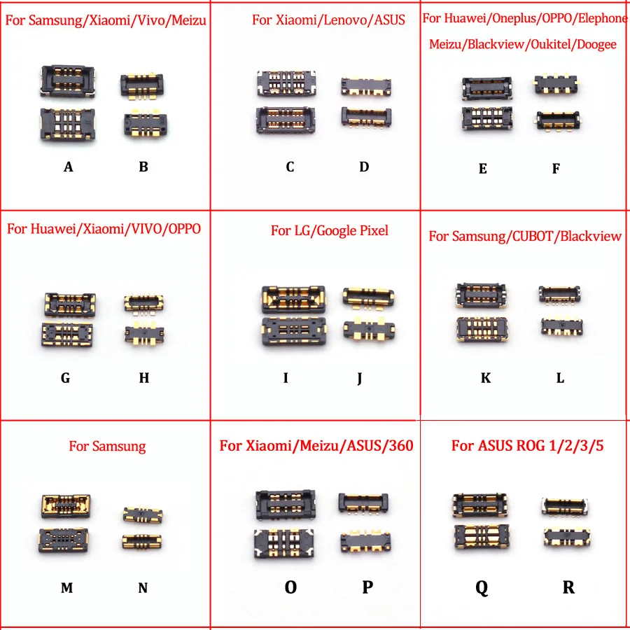 1Set FPC Connector Battery On Board For HUAWEI Honor Xiaomi Redmi Meizu OPPO VIVO Lenovo Samsung Sony ASUS LG Pixel Clip Holder