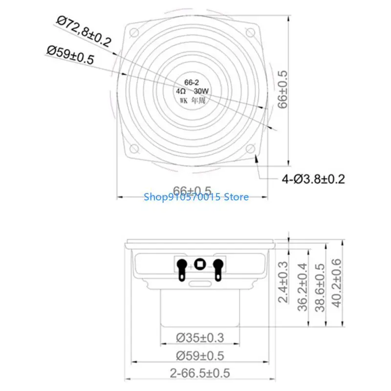 B95C 2.5In Curved Anodized Black Aluminum Woofer With Rubber Surround Speaker Driver For Highly Power Music Systems
