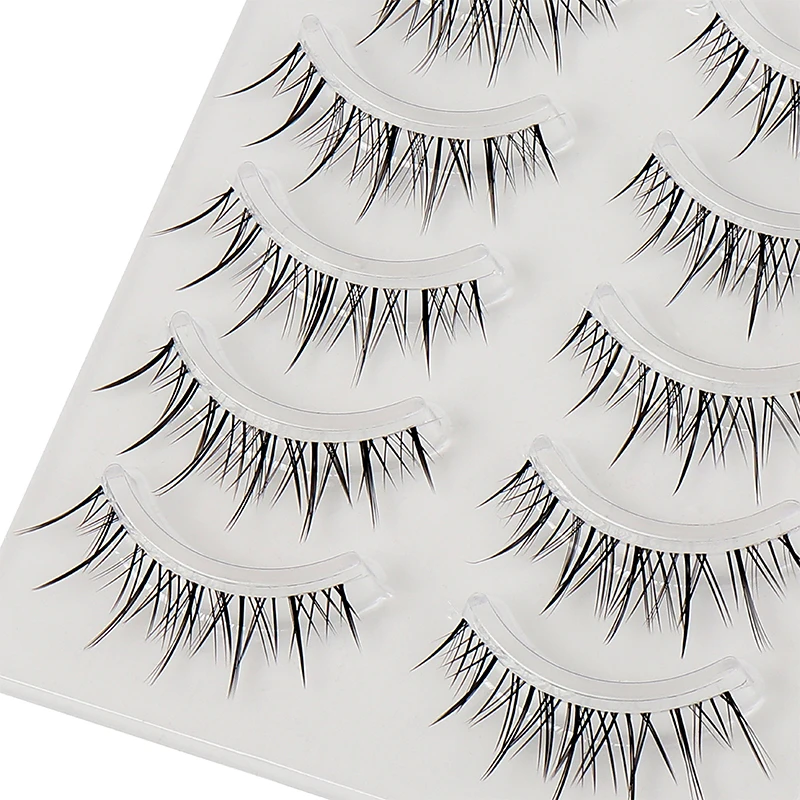 رموش صناعية شفافة على طراز الشيطان الهزلي التايلاندي، رموش ناعمة قابلة لإعادة الاستخدام للحفلات التنكرية والمراحل، رموش مكياج كاملة الشريط