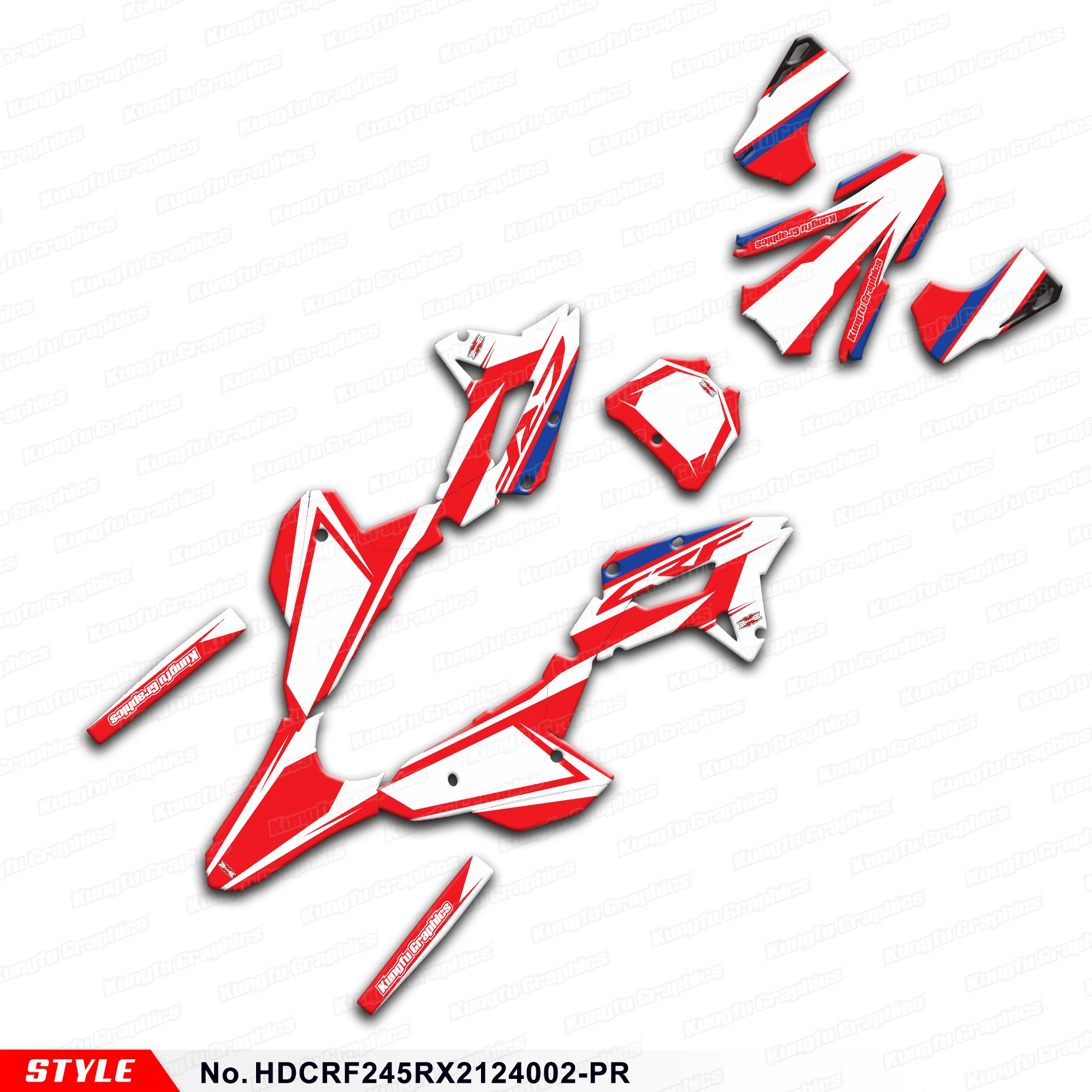 Racing Graphics Motorcycle Stickers for Honda CRF 250RX 450RX 2021 2022 2023 2024, HDCRF245RX2124002-PR