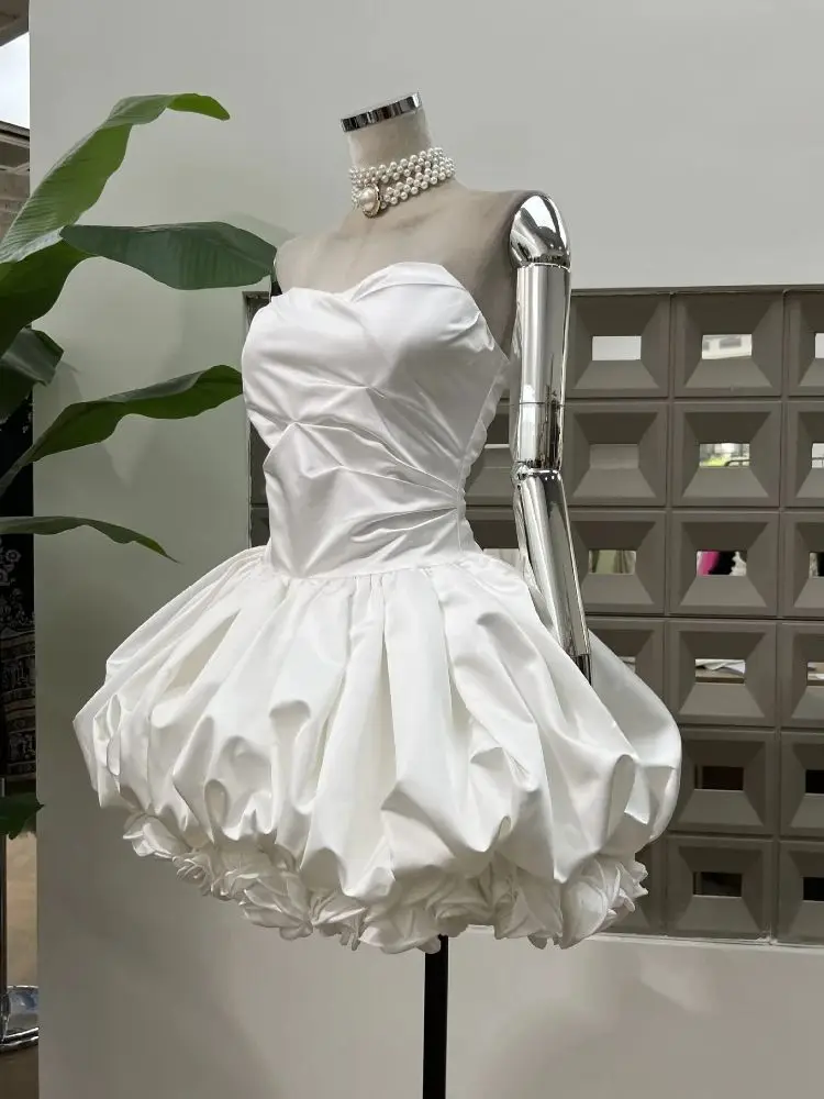 Nouveau été fête d'anniversaire Club Mini robe 3D fleur bretelles Bareback sans manches élégant luxe concepteur 2025 robes pour femmes