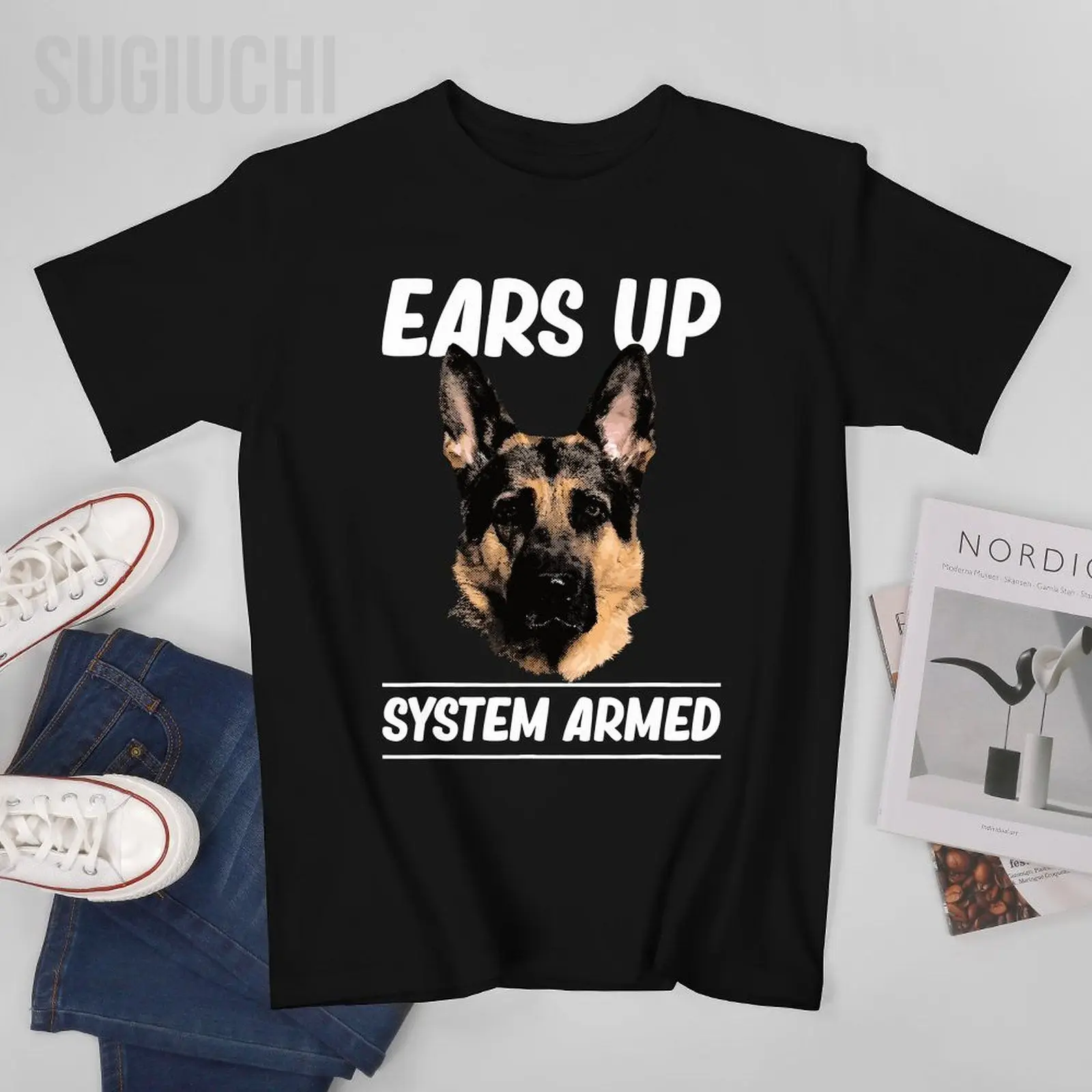 

Men Cool German Shepherd Dog Agility Dog Lovers Tshirt Tees O-neck T Shirts Women Boys 100% Cotton Short T-Shirt Unisex