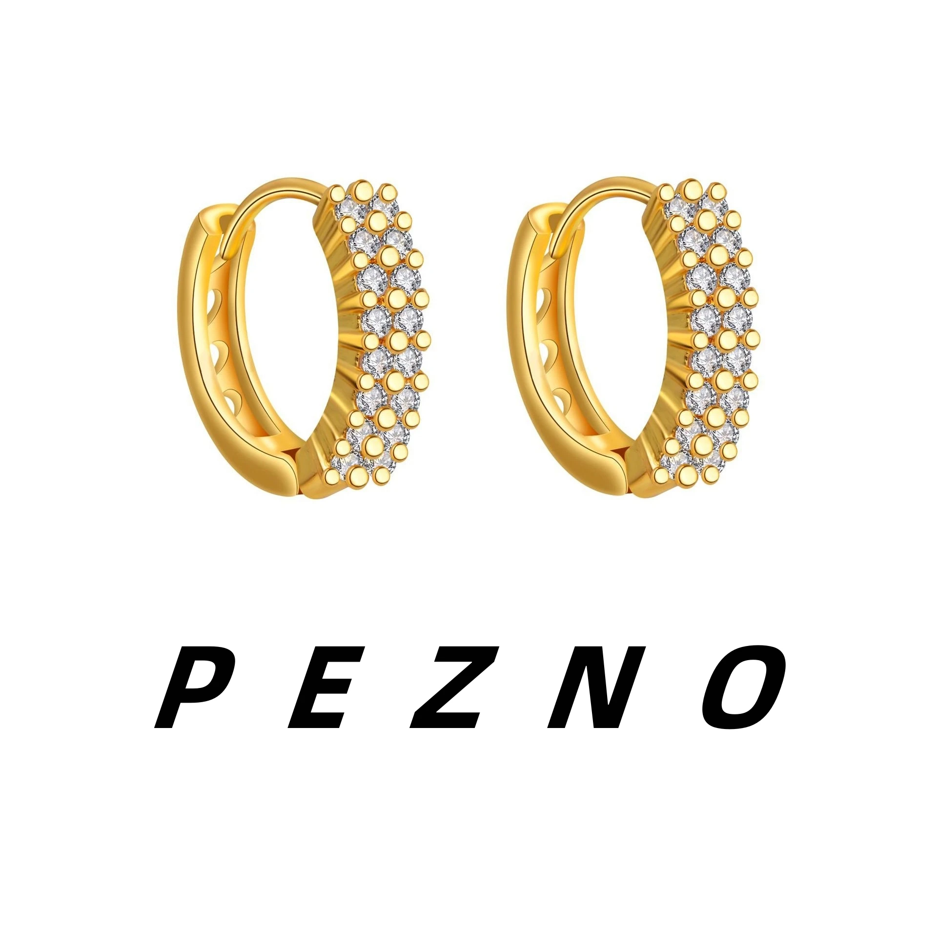 Pendientes Elegantes Chapados en Oro de 18K para Mujer, Hipoalergénicos, con Circonita Cúbica Brillante, Pequeños Aros, Joyería para Uso Diario y Fiestas, Regalo