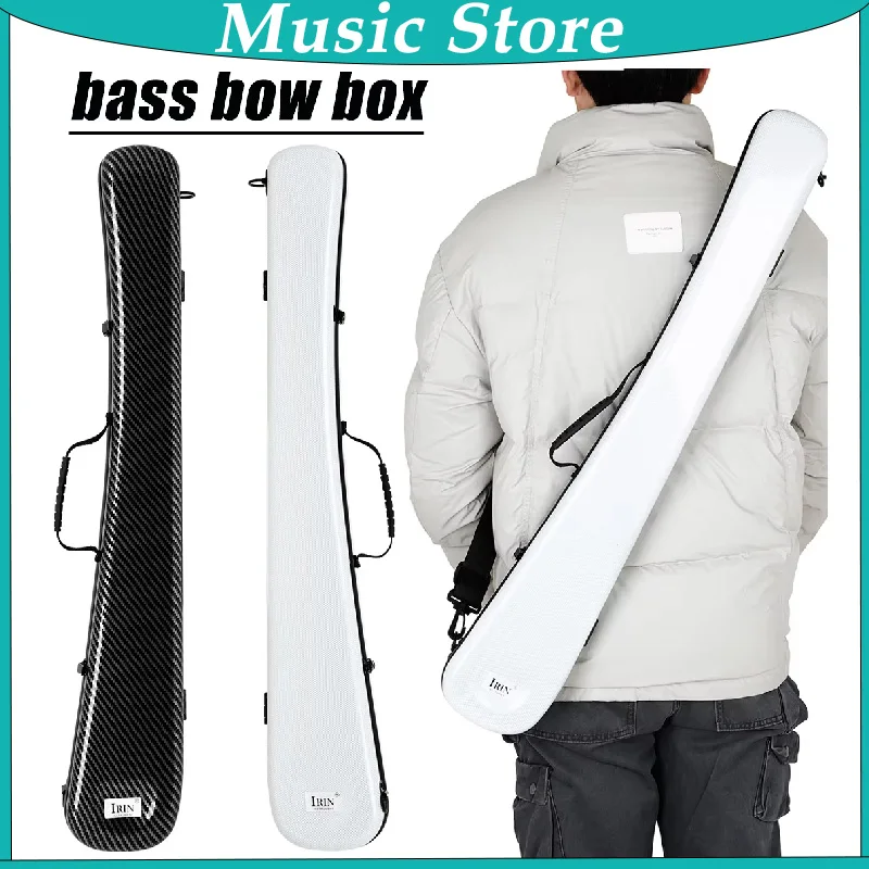 IRIN Kontrabass-Bogenkoffer/Box aus Kohlefaser, 2 Schleifen, starkes Bass-Zubehör