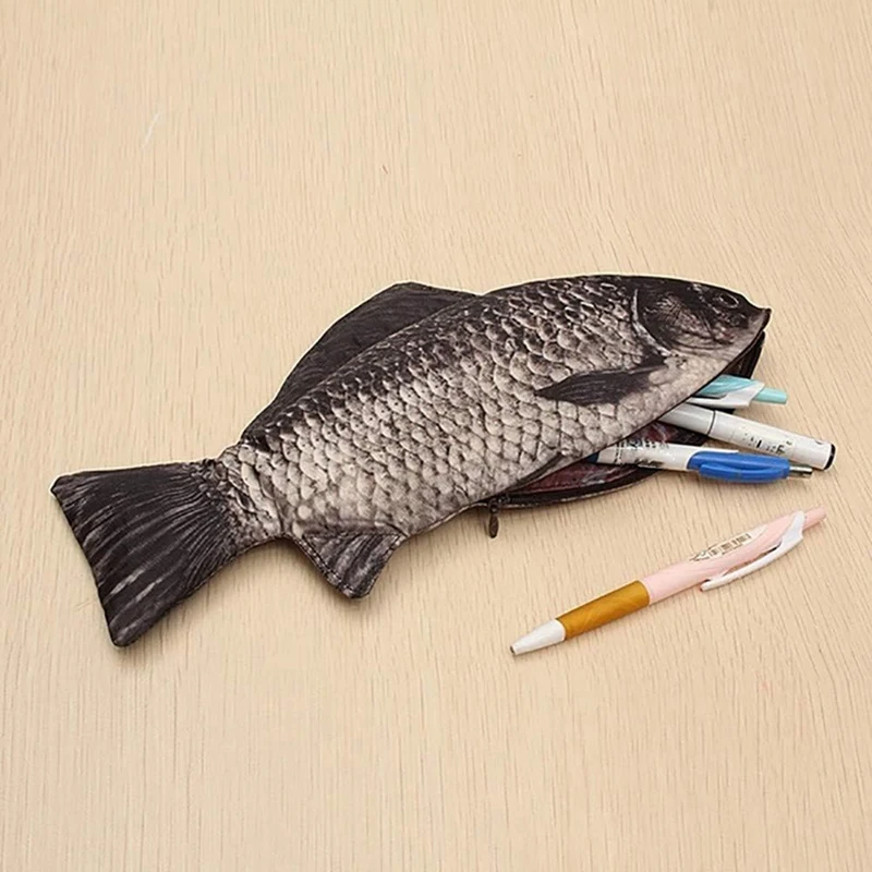 Fish Shaped Pencil Case Novelty Fish Pen Bag Funny Pencil Case Creative Fish Pen Bag