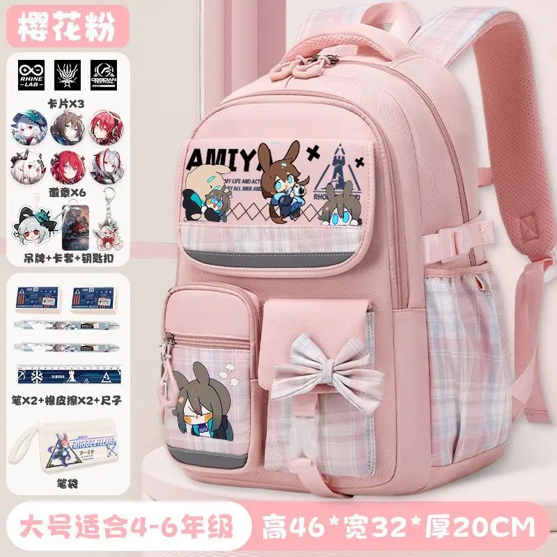 Arknights Collaboration Elementary Burden-Reducing Backpack For Girls, Large Capacity Backpack, Niche Middle School Student A