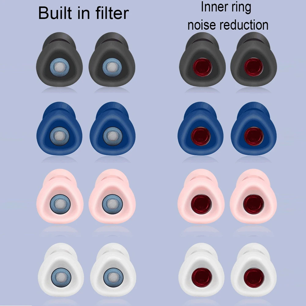 Anello interno in Silicone tappi per le orecchie per la riduzione del rumore tappi per le orecchie da nuoto impermeabili tappi per le orecchie da concerto riutilizzabili per l'isolamento acustico prodotti silenziosi