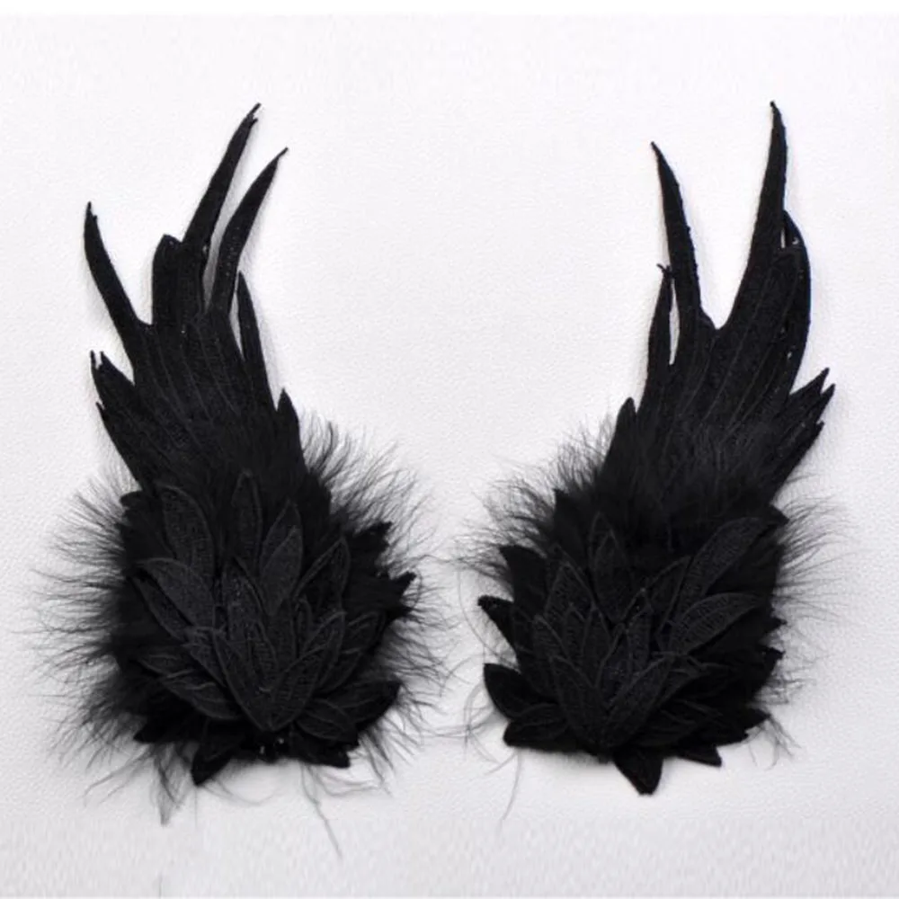 Sweet Styling Feathers Ballet Headwear Black And White Dimensional Wings Hair Clip Angel Wings