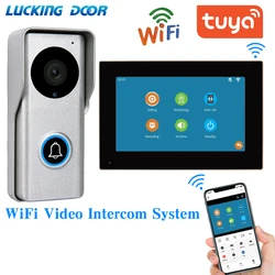 Wireless Wifi Video Doorbell System 1080P Visual Doorphone Door Bell Camera Tuya App Video Intercom Kit for Home Villa Apartment