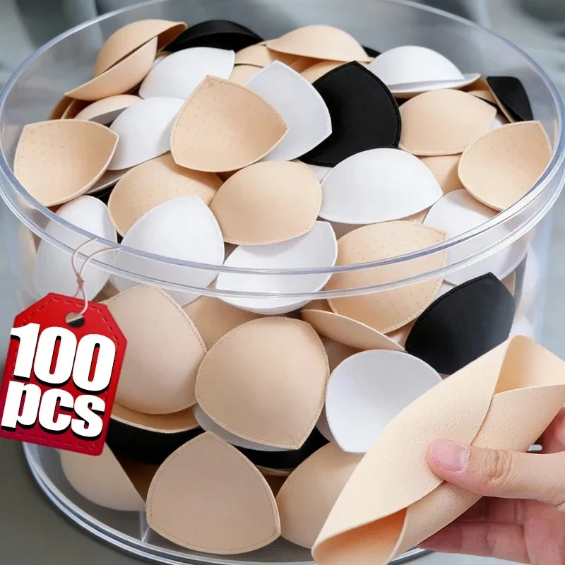 Triangle Push Up Bra Inserts Breathable Perforated Replacement Pads for Backless Bras Lingerie Enhancement Women Chest Enhancer