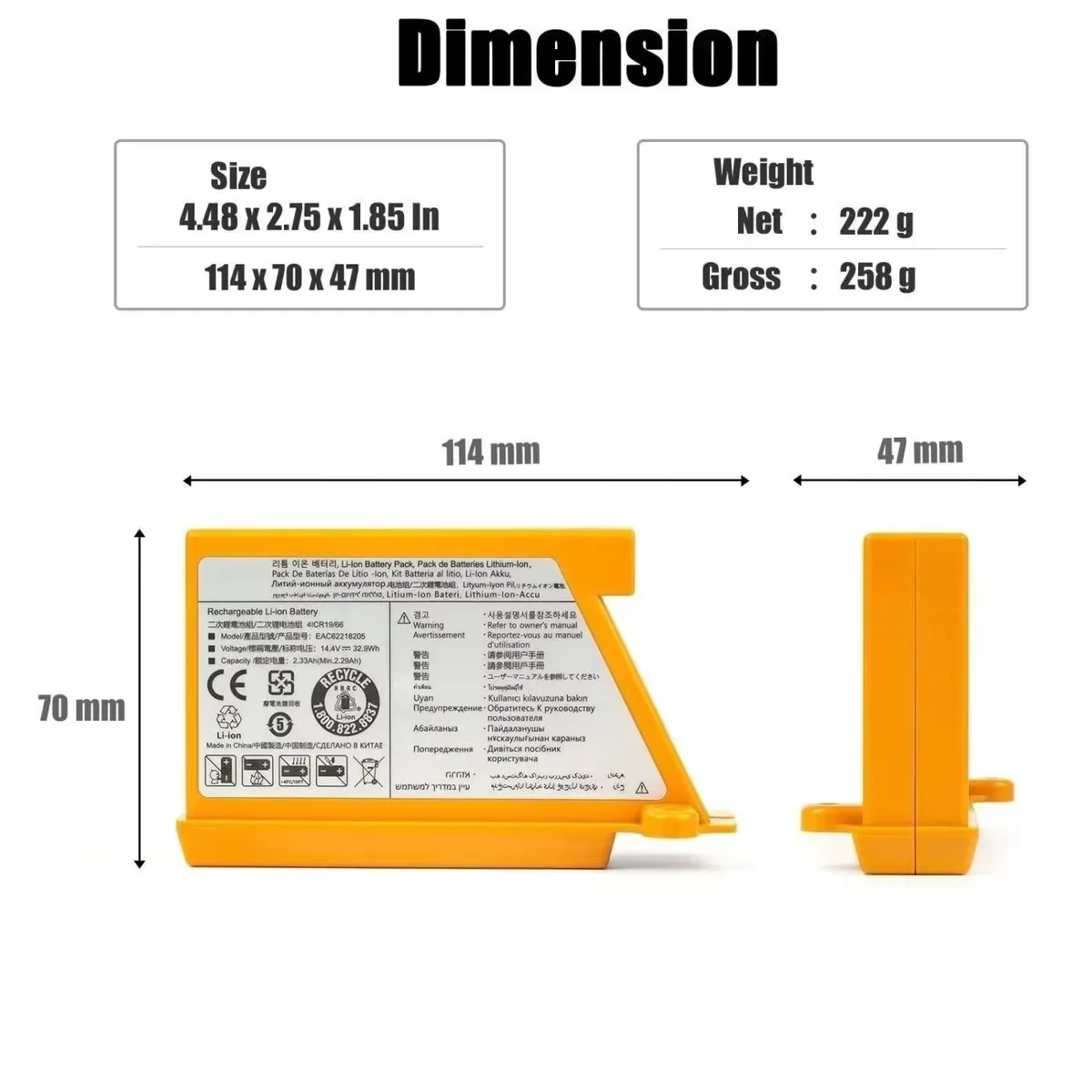 5000mAh EAC62218205 For LG Sweeping Mopping Robot Battery VR6260LVM VR6540LV R76CIM VR5940L VR6540VL EAC60766107 Vacuum Cleaner