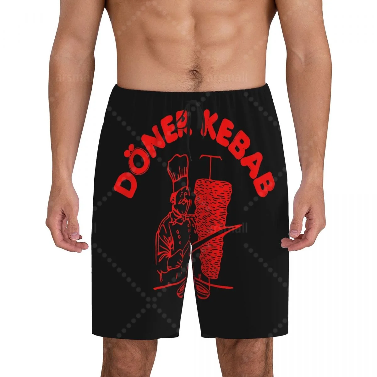 

Doner Kebab Men's Cool Flat Horn Shorts Street Stretch Shorts Beach Shorts Daily Wear Underwear Sleepwear