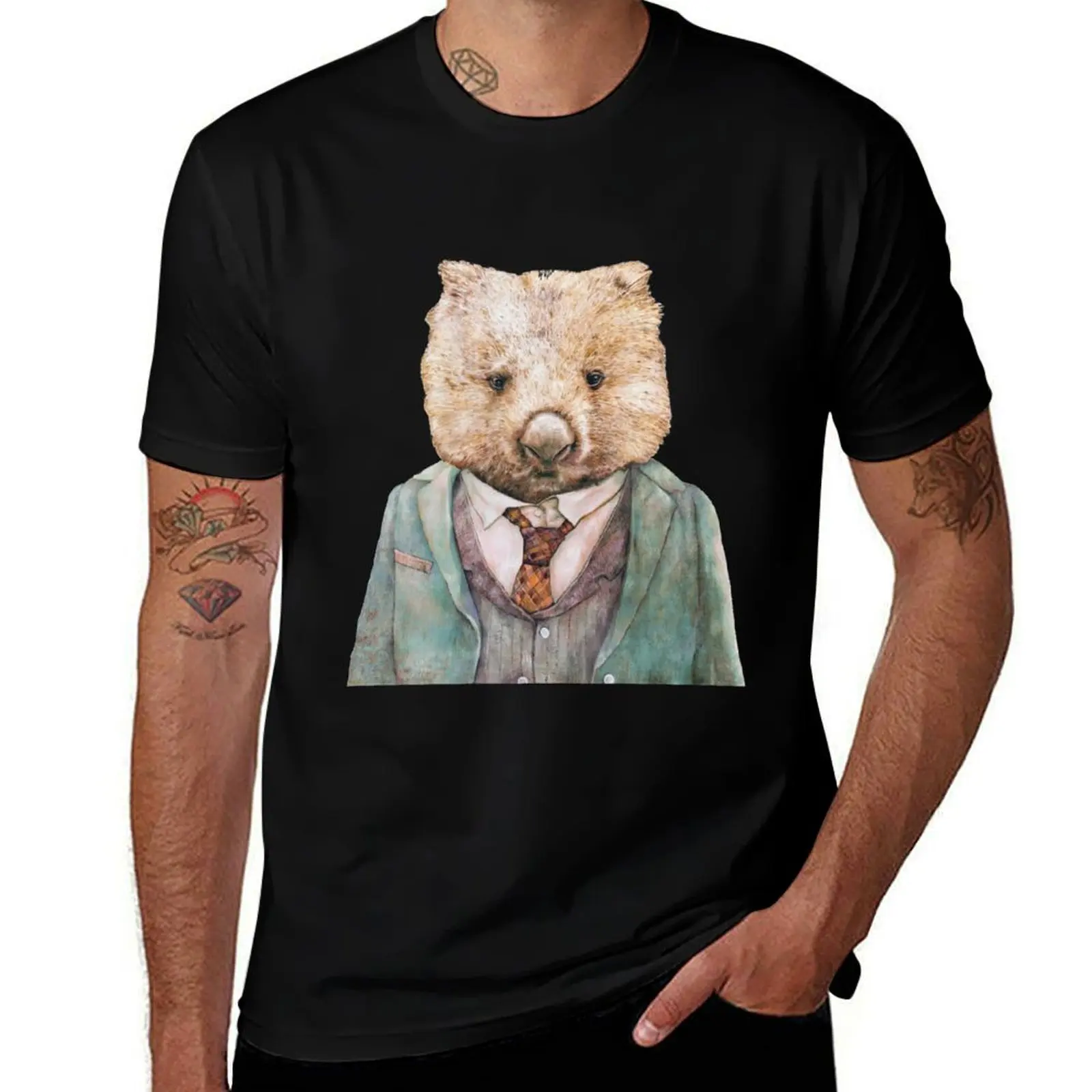 

Wombat T-Shirt All Match Print Short Sleeve Top