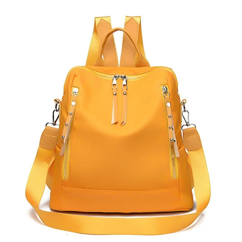 

Women Backpack Version Fashion Oxford Korean Backback with Zipper Solid Color Fan Your Small Shoulder Capacity Nylon Women Bag