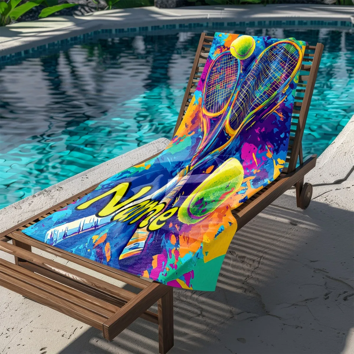 Custom Tennis Beach Towel Personalized Name Photo 160x80cm Microfiber Bath Towels All Season Soft Absorbent Blanket