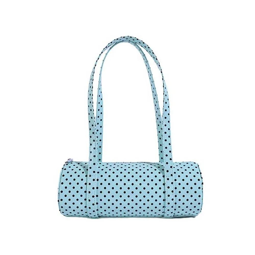Cylindrical Polka Dot Cylinder Bag Zipper-closure Lightweight Korean Underarm Bag Vibrant Compact Candy Color Purse