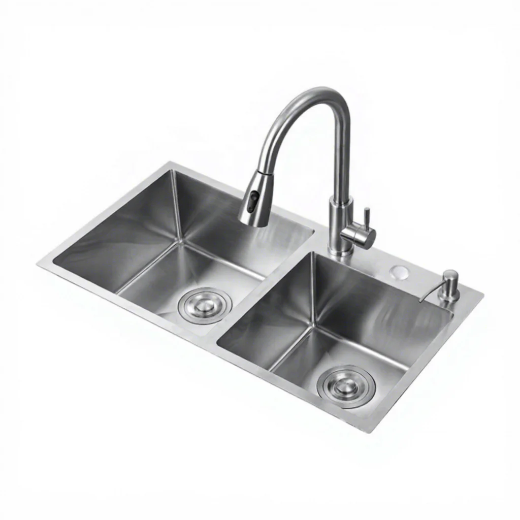 Factory Direct 2026 Heavy Duty Stainless Steel Modern Minimalist Brushed Finish Kitchen Sink Double Bowl Undermount Wash Basin