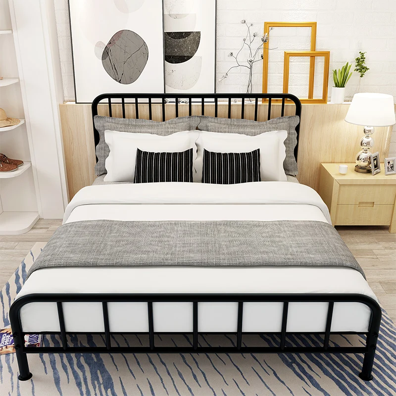 

Storage Wrought Iron Bed Minimalist Double Designer Modern Princess Iron Bed Adult High Quality Trendy Muebles Trendy Furniture