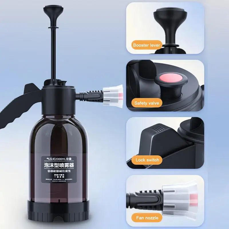 

Ручной распылитель давления 2л, многоцелевой распылитель давления Mister для мытья, бутылка для газона, кухни, стекла, ванной комнаты, домашних животных