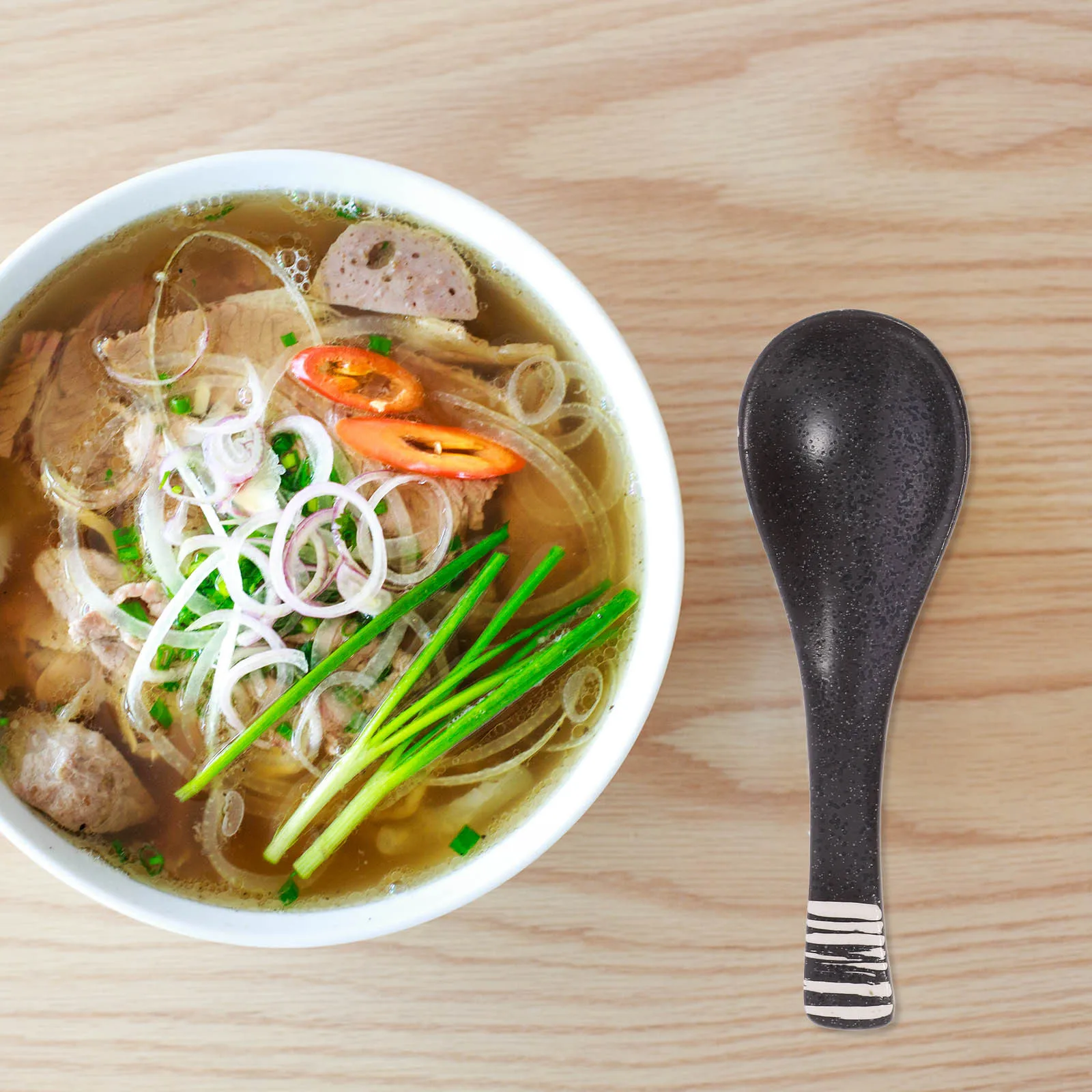 

2Pcs Ceramic Soup Spoon Retro Style Asian Spoons Set Porcelain Kitchen Utensil Soup Dumpling Spoon Dinnerware Decorative