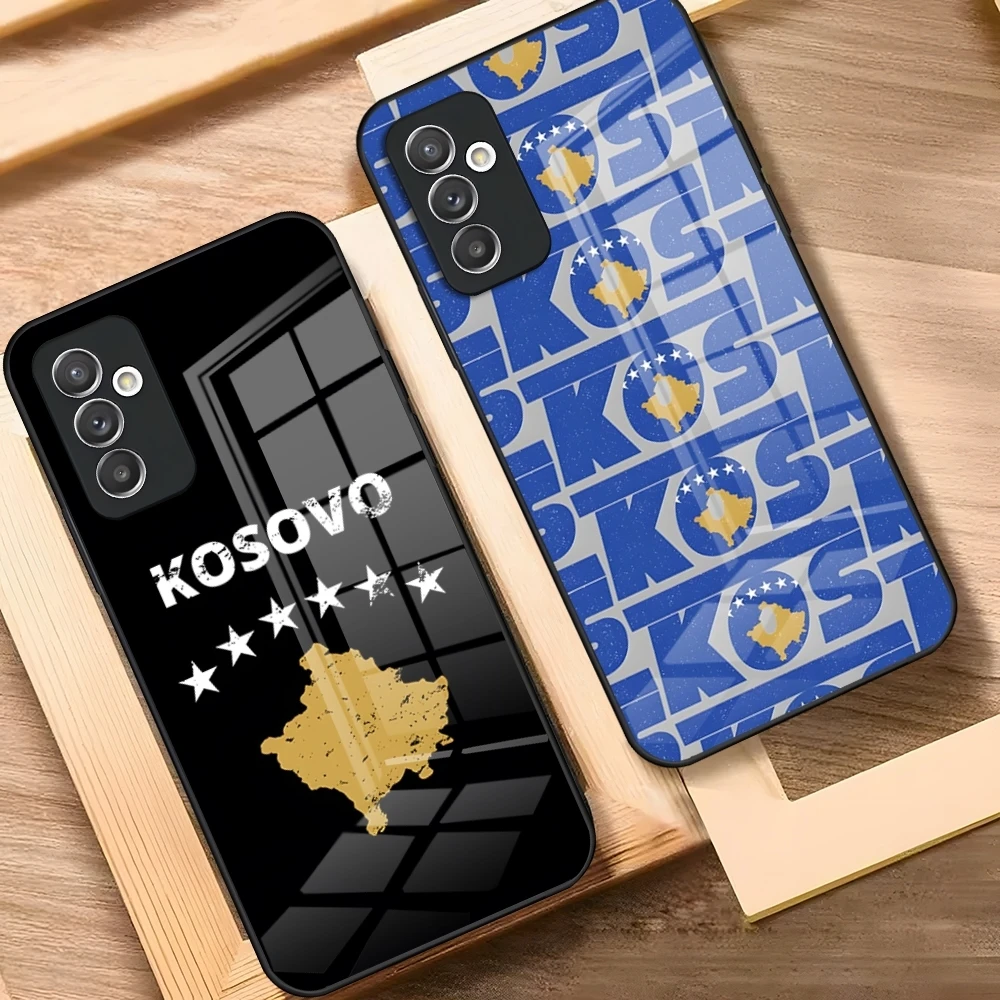 Kosovo Passport Flag Phone Case For Samsung A52 A71 A21 A54 A20 A12 Galaxy A34 A14 A32 M14 S24 S23 S22 S21 S20 FE Glass Cover