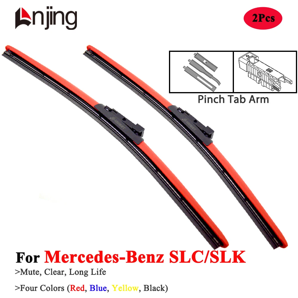 LNJING Colorful Wiper Blades For Mercedes Benz SLC SLK 200 250 450 R170 R171 R172 1996 2000 2008 2013 2018 2023 Car Accessories