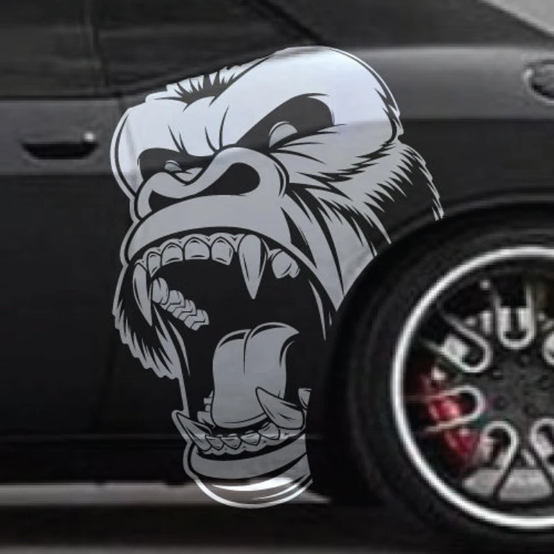 

Angry Gorilla King Kong Styling Sticker Decals Animal Roaring Stickers Side Graphics Vinyl Luxury Fashion Car Accessories object