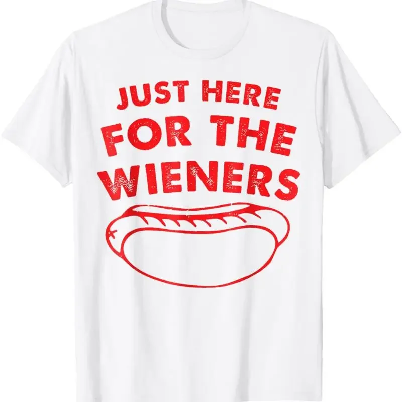 Just Here For The Wieners Funny Hot Dog 4Th Of July American T Shirt
