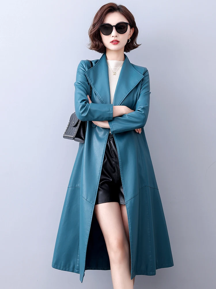  Ning Genuine Leather Jaet Women's Mid-Length 2025 Spring Autumn New Sle Korean Version Slimming Ladies' Leather Coat