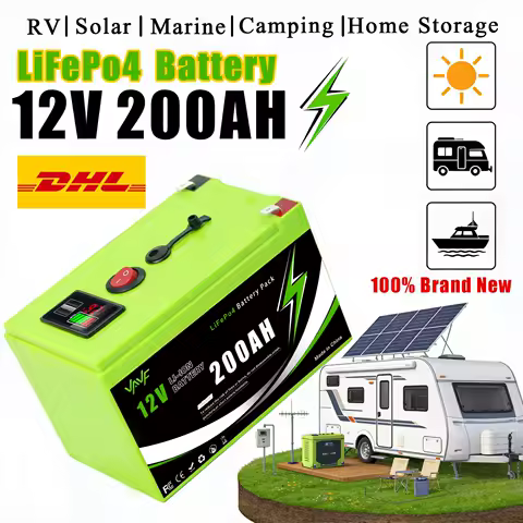 High-Cycle Lithium Battery 12V 200Ah LiFePO4 Deep Cycle Battery Lron Phosphate Battery🥌Ideal for Off-Grid Solar🎿Camping&amp;RV