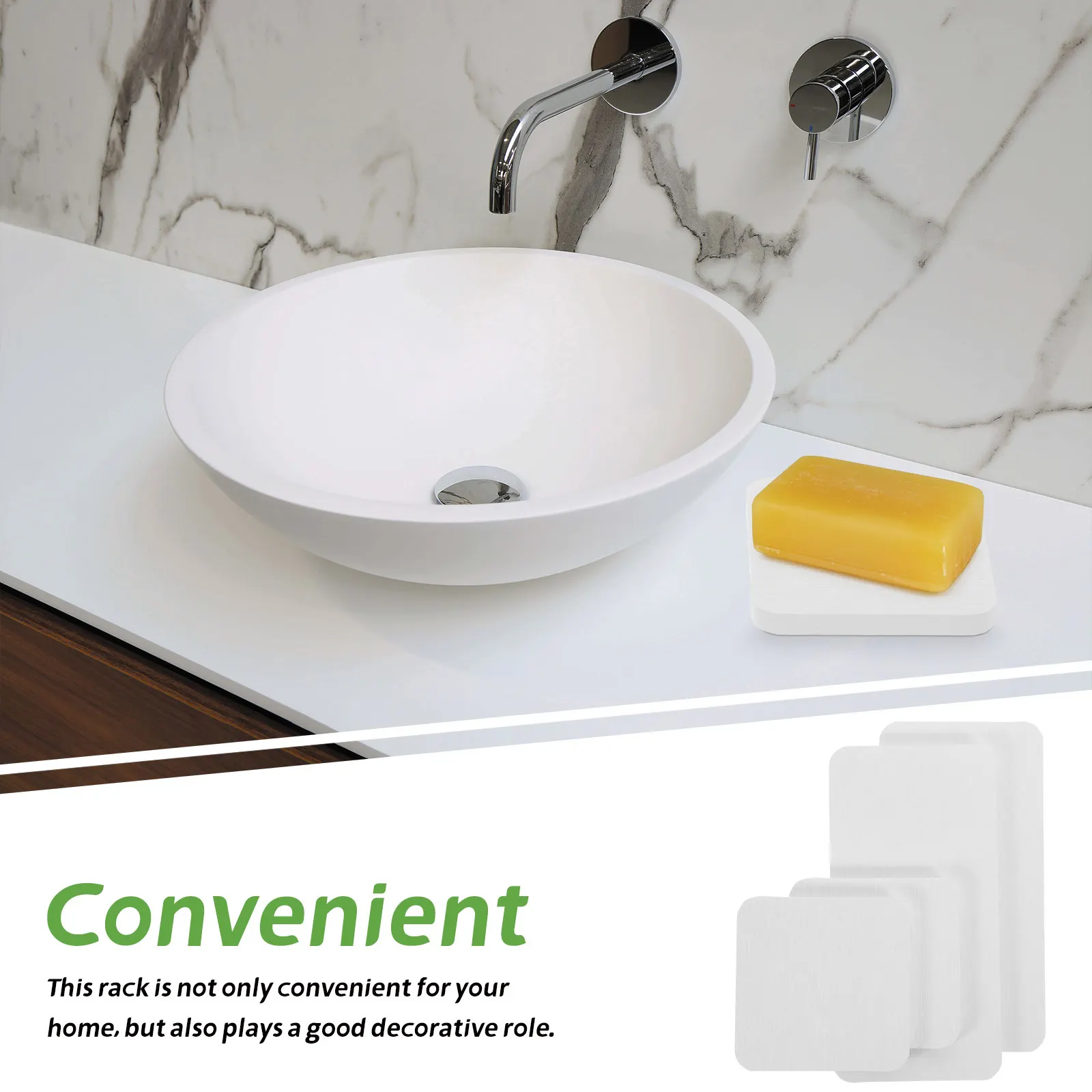 4Pcs Diatomite Water Absorbent Coasters Non-Skid Cup Drying Mat Anti-Wear Absorbent Pads for Kitchen Table Counter Bathroom Soap