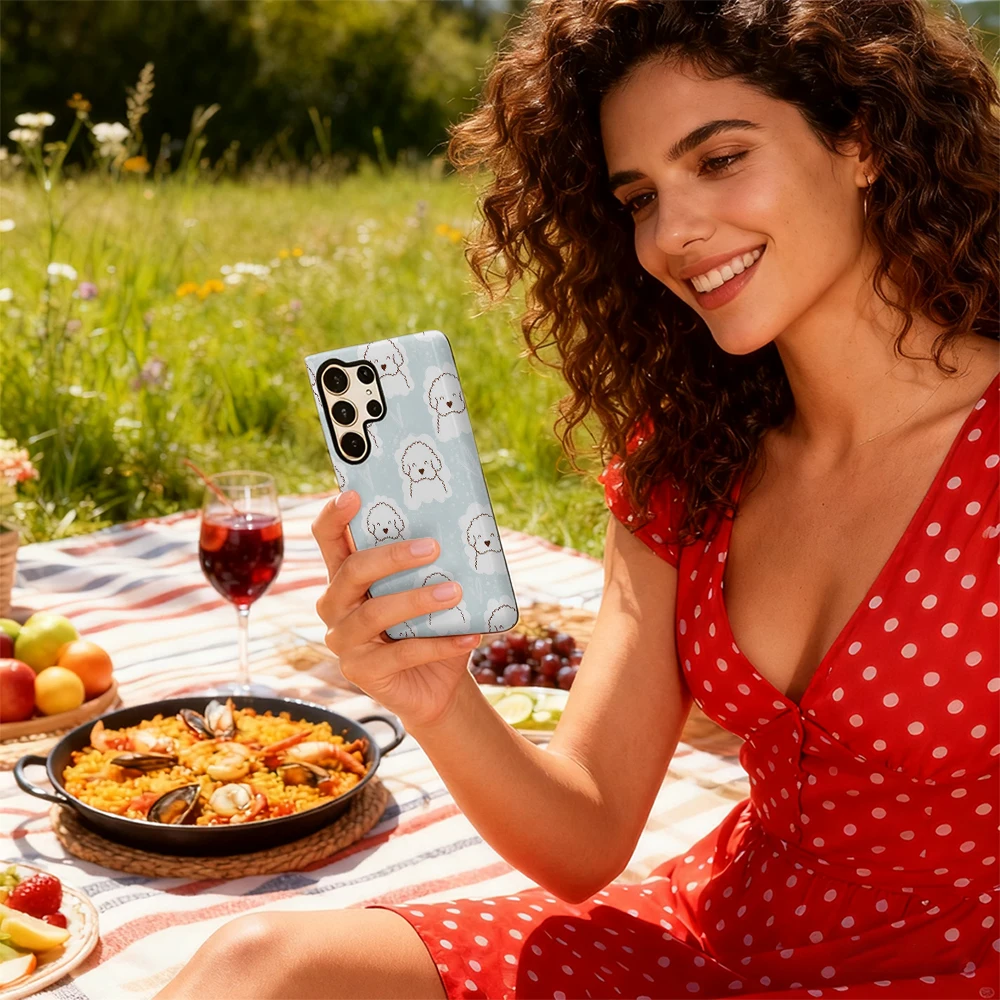 حافظة هاتف بودل بيضاء غريبة الأطوار لهاتف سامسونج جالاكسي S25 Ultra S24 S23 Ultra Plus غطاء خلفي بطبقة مزدوجة مقاوم للصدمات