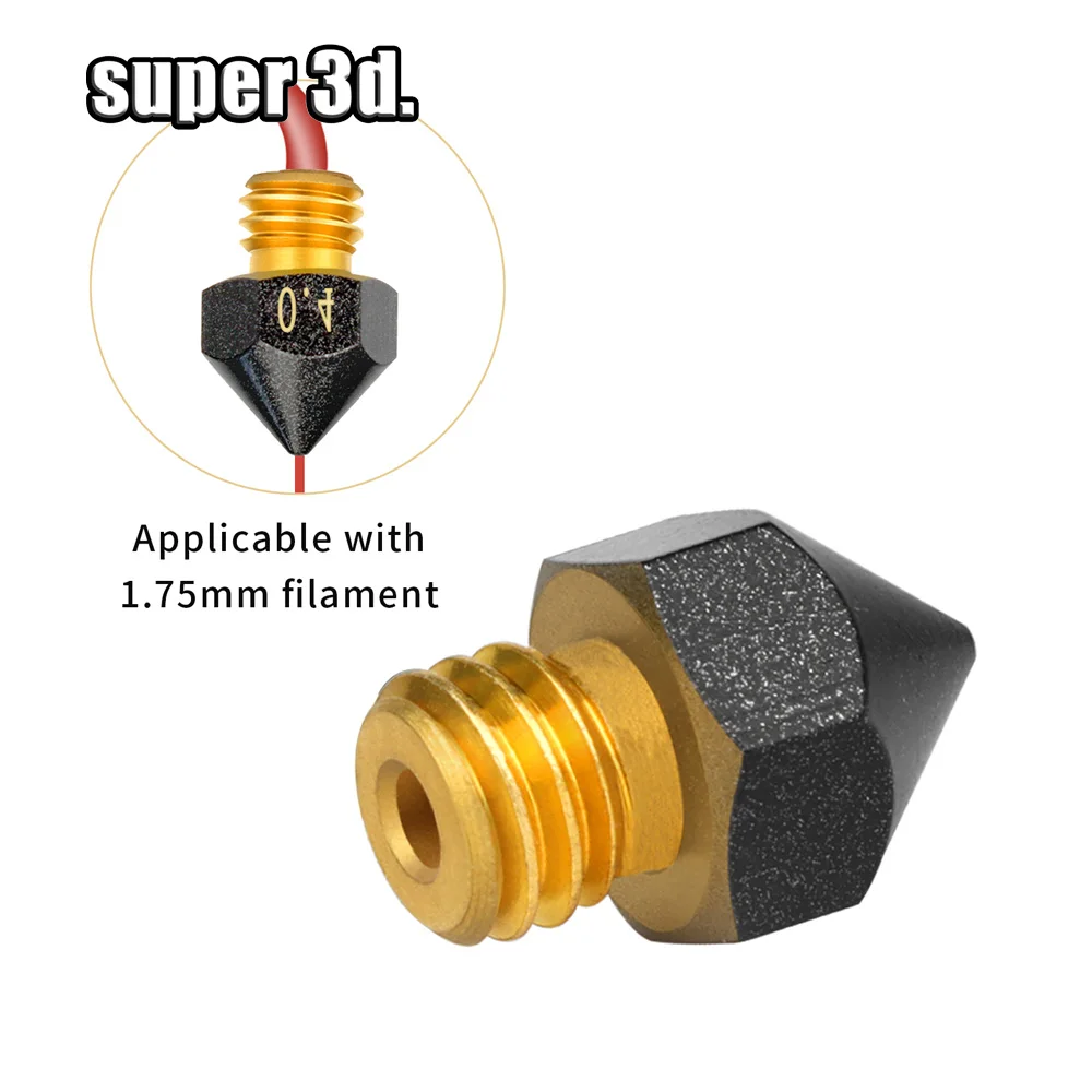 0.2/0.3/0.4/0.5/0.6/0.8/1.0mm MK8 Brass PTFE Coated Nozzle M6 Threaded Nozzle for 1.75mm For CR10 CR10S MK7 MK8 Hotend Extruder