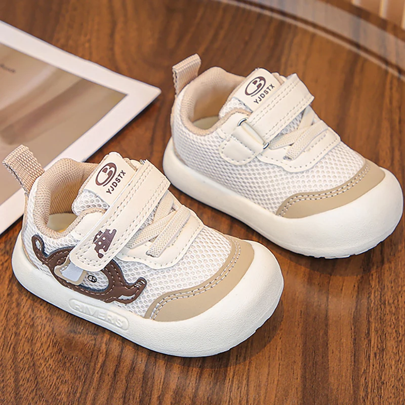 PU Leather Toddler Shoes For Kids Boys Mesh Breathable Kid Sneakers Ergonomics Soft-soled Boy Child Sneakers For Girls