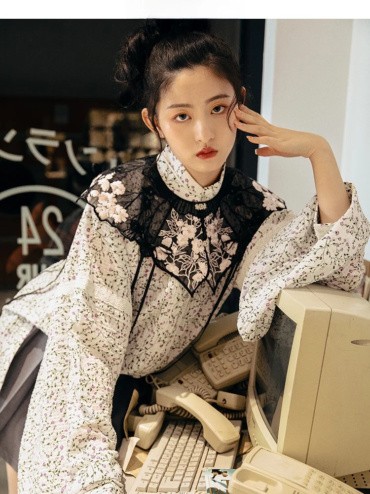 

Оригинальный дизайн Bla Cloud: Женский топ Ханьфу с вышивкой и вырезами из бумаги, премиум-класс, модная традиционная китайская одежда