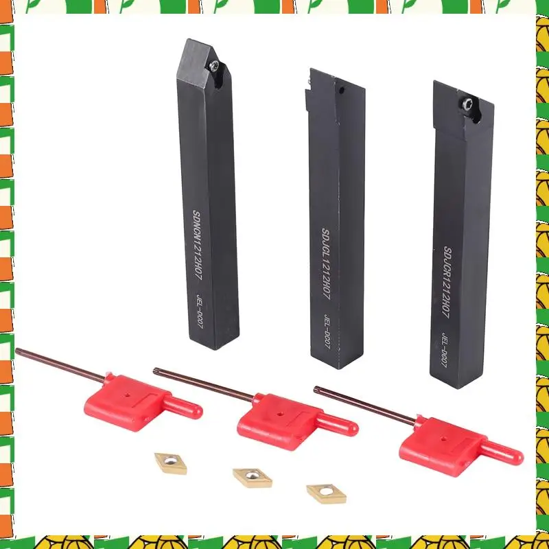 

Professional Tool 3Pcs 1/2 Inch CNC Lathe Carbide Turning Tools Indexable Holder Set SDNCN1212H07 + SDJCL1212H07 + SDJCR1212H07+