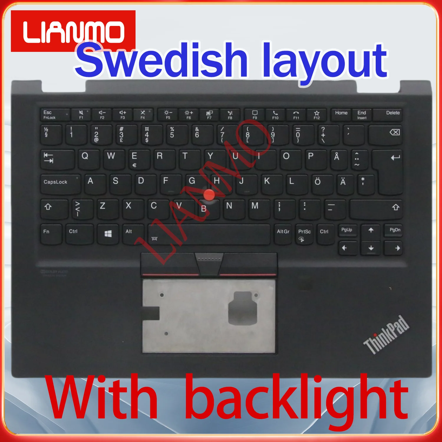 Russian/Swedish/Slovenia/Turkish/UK/US layout for Lenovo ThinkPad X390 Yoga/X395 Yoga/X13 Yoga Gen1 C-shell Backlit Keyboard