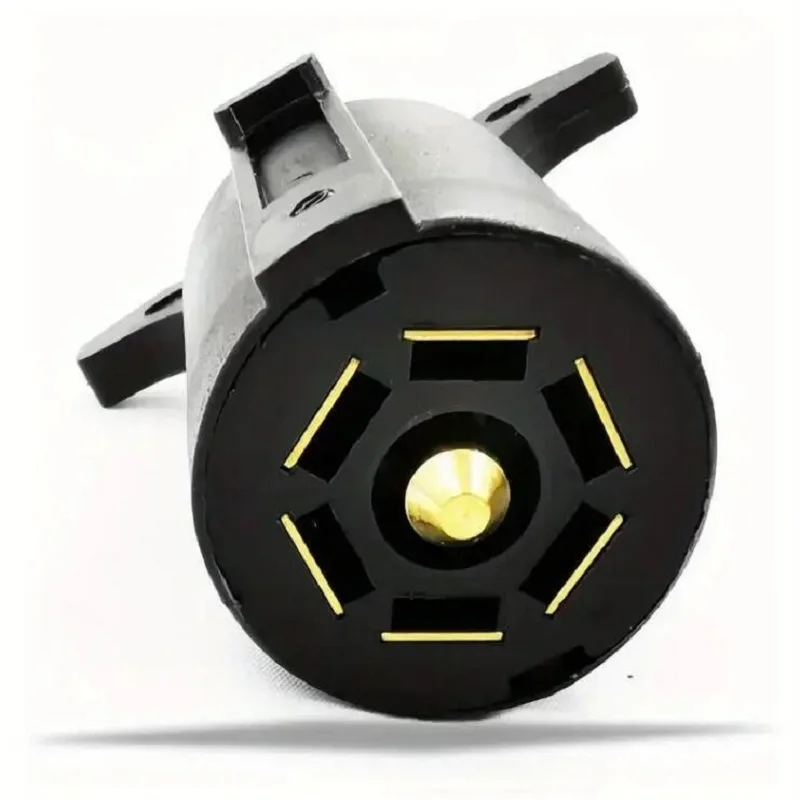 12V 7 Way Trailer End Round RV Style Light Plug Connector Blade Pin Socket American Wiring Adapter Caravan Tow Accessories