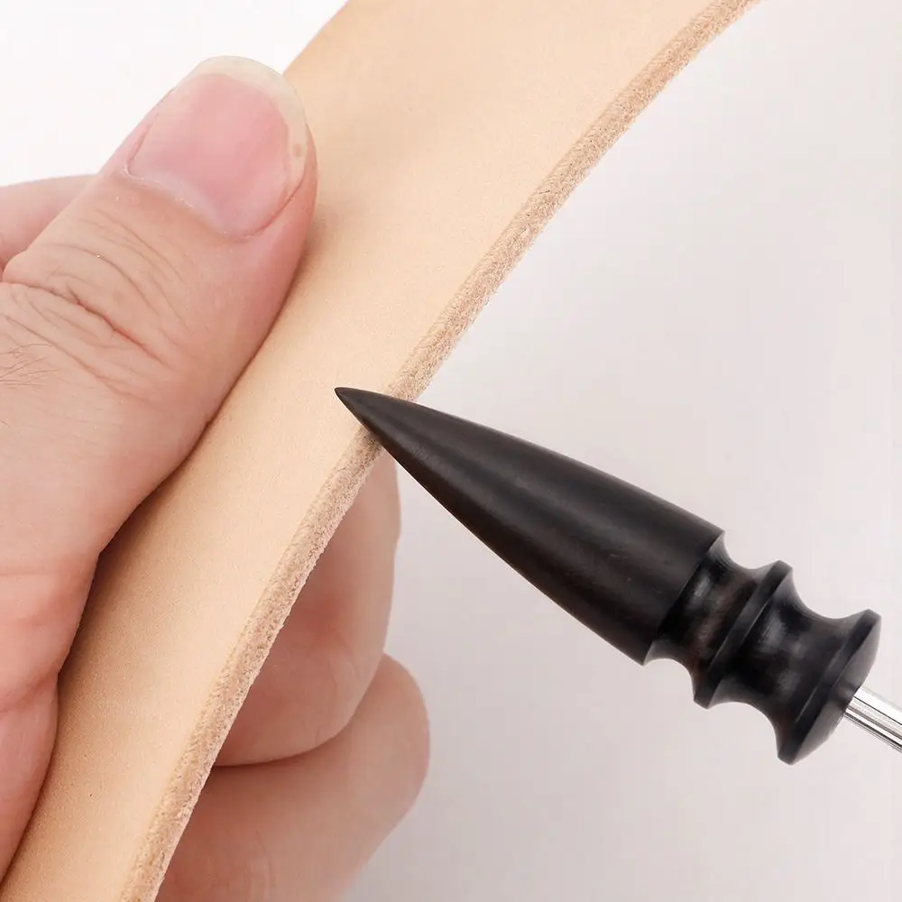 

Black Leather Edge Polishing Slicker Handmade Smooth Leather Burnisher Anti-slip Sandalwood Electric Polishing Slicker DIY