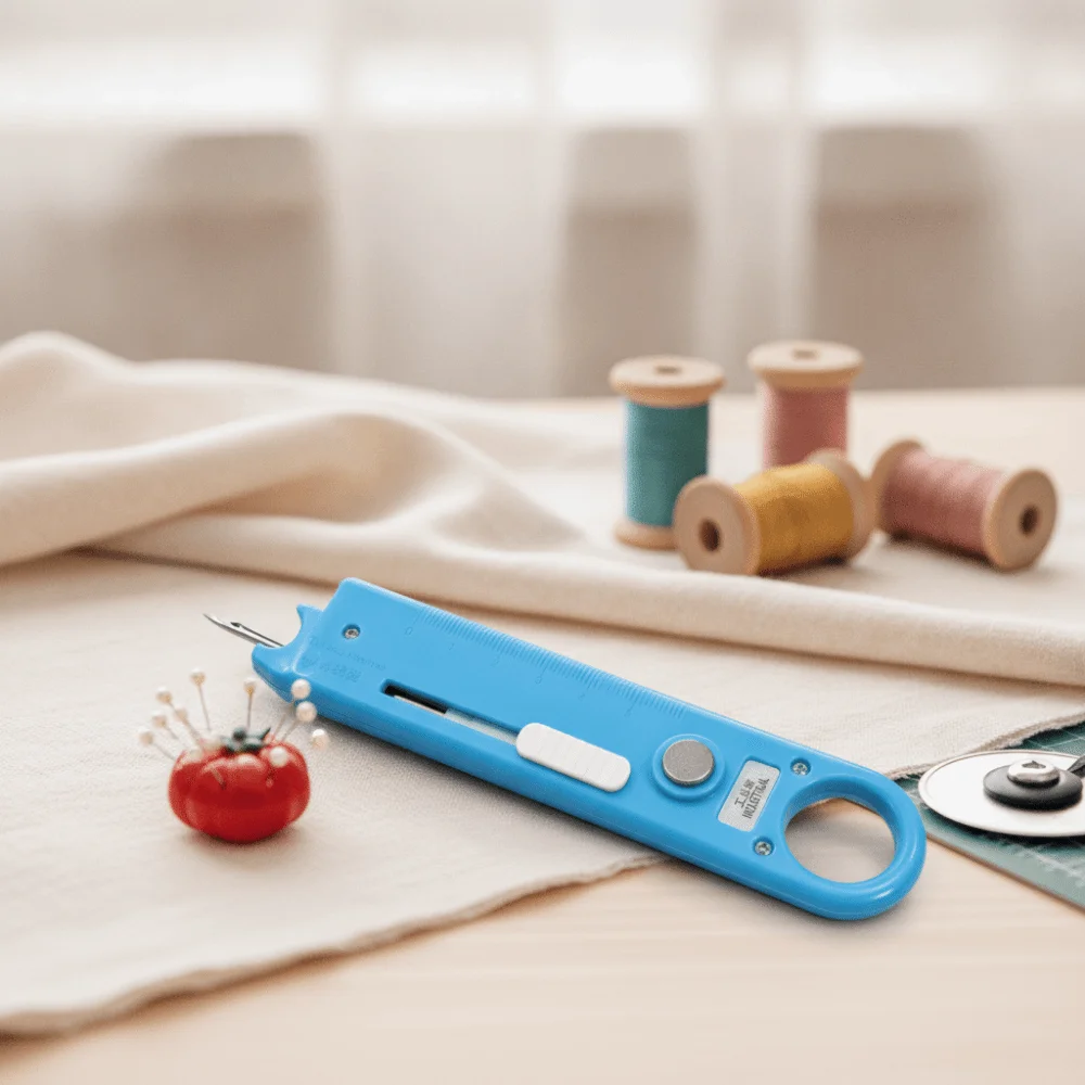 Multifunctional Automatic Needle Threader Portable Handheld Quick Threading Tool Precision Magnifying Glass