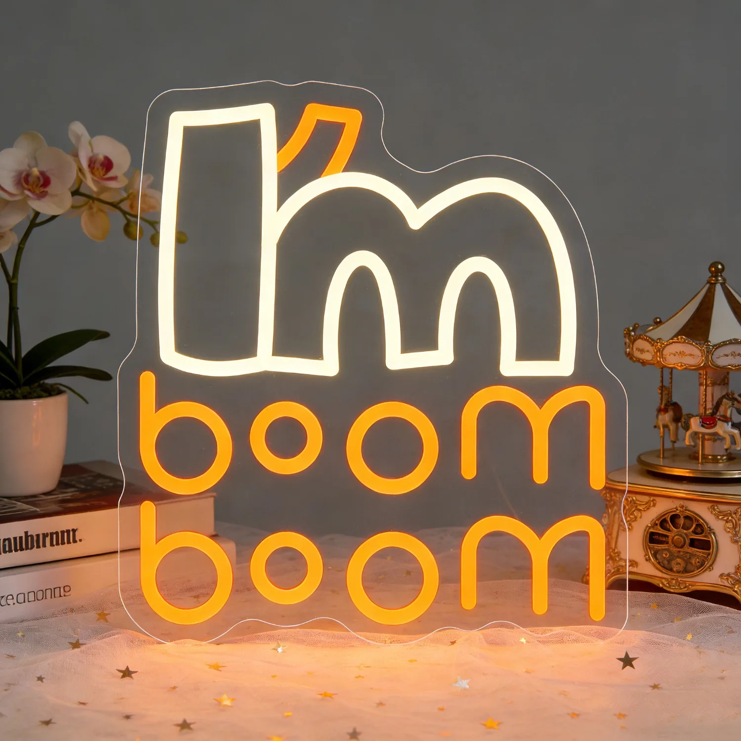 

Неоновая вывеска Km Boom Boom, USB-неоновая лампа для игровой комнаты, вечеринок, подвала, развлекательного центра, молодежного лаунж-зоны, модный настенный декор, диммируемая лампа