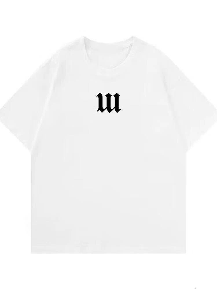

2025 New Trendy American Fashion Retro T-shirt for Women Summer Couple Loose Letter Pure Cotton