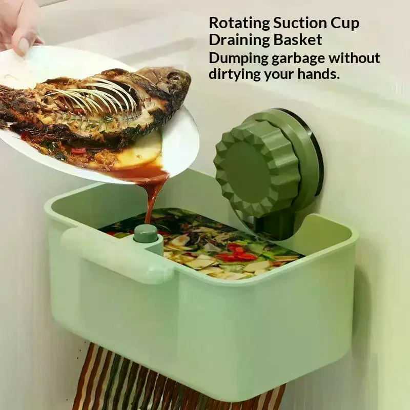 

Sink Drain Strainer Basket Sink Washing Basin Anti Leak Filter Basin Suction Cup Rack One Click Press Type Grid Drain Storage