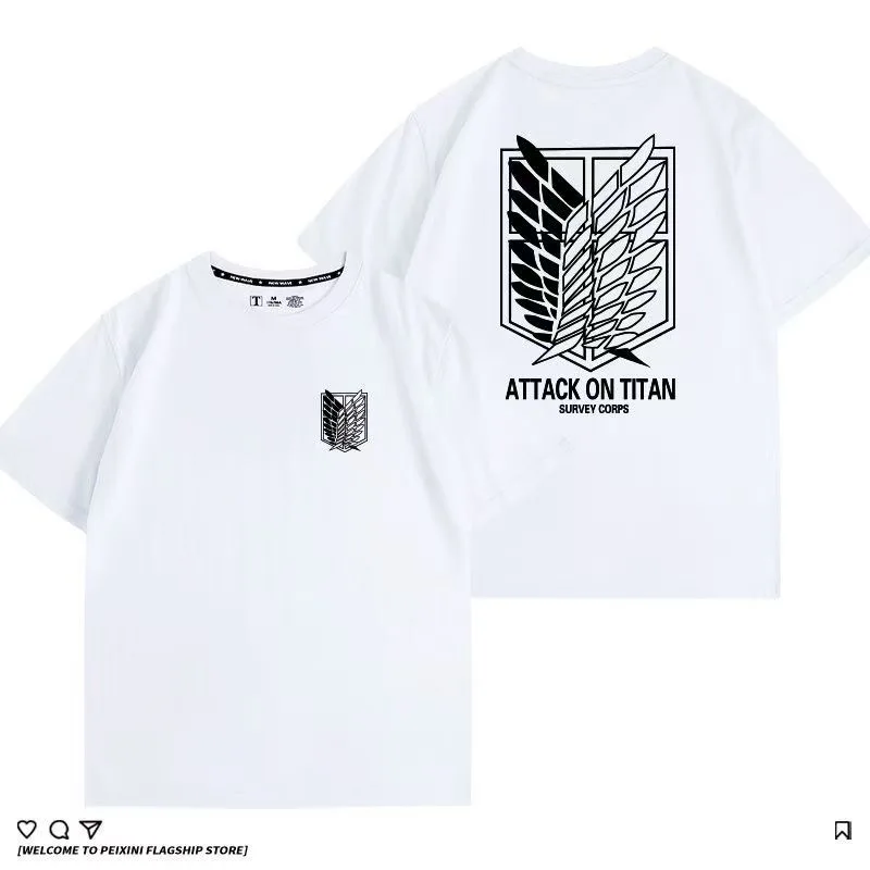 

Attack on Titan T-shirt, Wings of Freedom Anime Peripheral Short sleeved T-shirt, Men's Top, Coswear